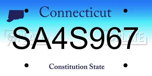 SA4S967 Connecticut License Plate