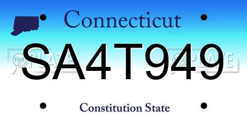 SA4T949 Connecticut License Plate
