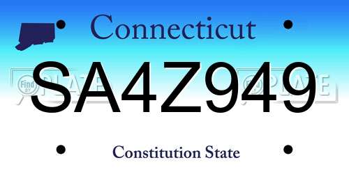 SA4Z949 Connecticut License Plate
