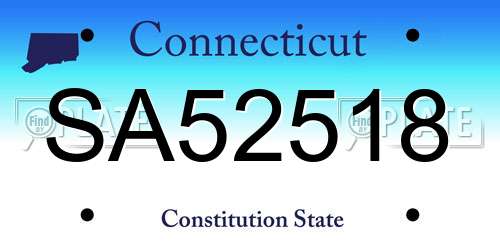 SA52518 Connecticut License Plate