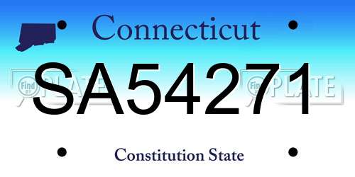 SA54271 Connecticut License Plate
