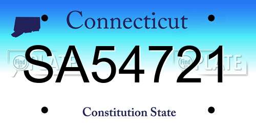 SA54721 Connecticut License Plate