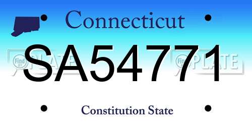 SA54771 Connecticut License Plate