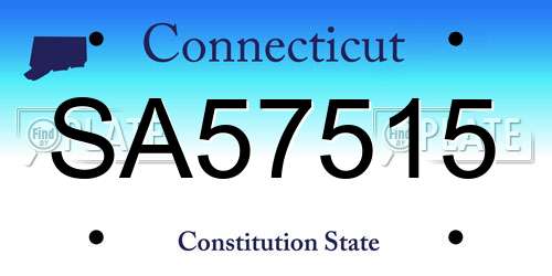 SA57515 Connecticut License Plate
