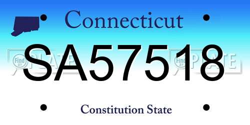 SA57518 Connecticut License Plate