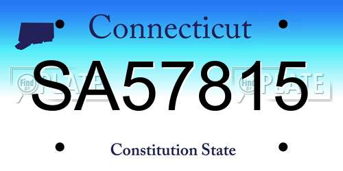 SA57815 Connecticut License Plate