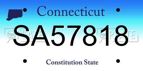 SA57818 Connecticut License Plate