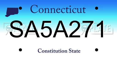 SA5A271 Connecticut License Plate