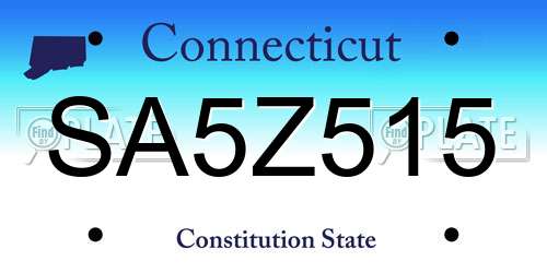 SA5Z515 Connecticut License Plate