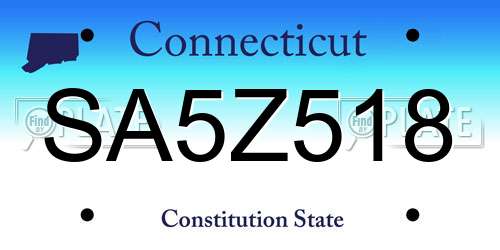SA5Z518 Connecticut License Plate