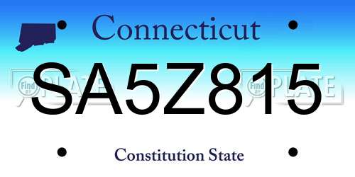 SA5Z815 Connecticut License Plate