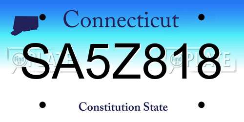 SA5Z818 Connecticut License Plate