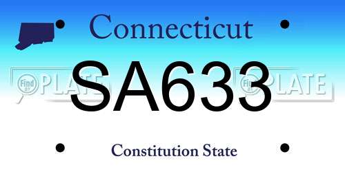 SA633 Connecticut License Plate