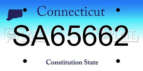 SA65662 Connecticut License Plate