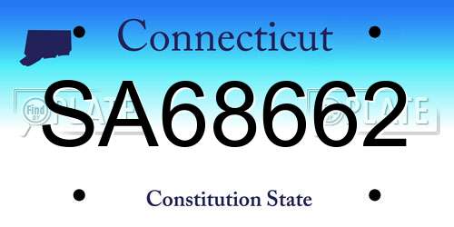 SA68662 Connecticut License Plate