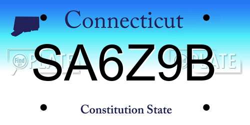 SA6Z9B Connecticut License Plate
