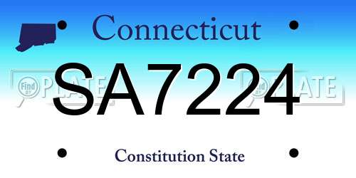 SA7224 Connecticut License Plate