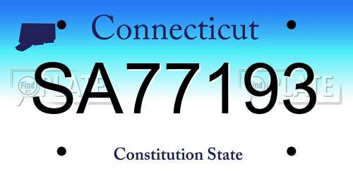 SA77193 Connecticut License Plate