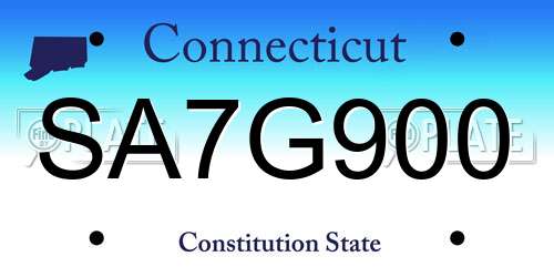 SA7G900 Connecticut License Plate