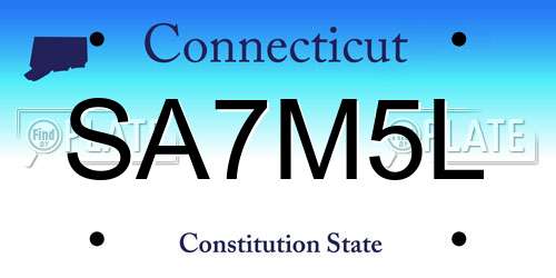 SA7M5L Connecticut License Plate
