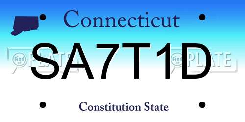 SA7T1D Connecticut License Plate