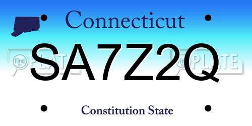 SA7Z2Q Connecticut License Plate