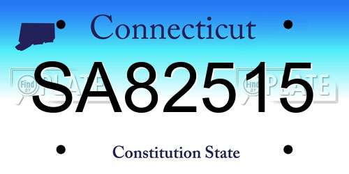 SA82515 Connecticut License Plate