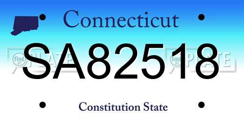 SA82518 Connecticut License Plate