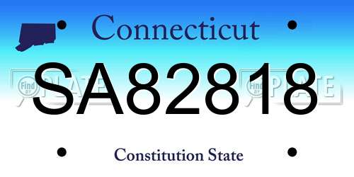 SA82818 Connecticut License Plate