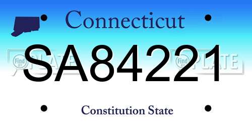 SA84221 Connecticut License Plate