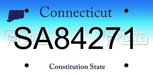 SA84271 Connecticut License Plate