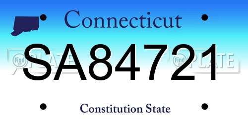 SA84721 Connecticut License Plate