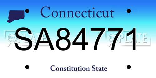 SA84771 Connecticut License Plate