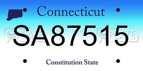 SA87515 Connecticut License Plate