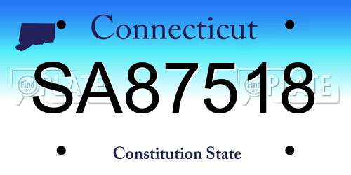 SA87518 Connecticut License Plate