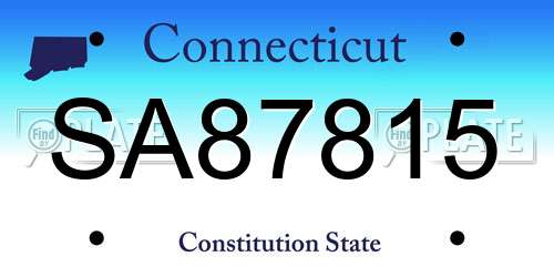 SA87815 Connecticut License Plate