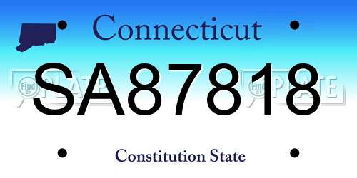 SA87818 Connecticut License Plate