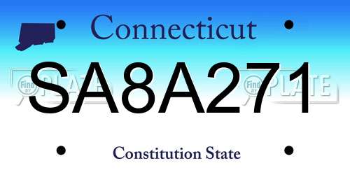 SA8A271 Connecticut License Plate
