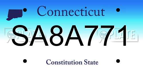 SA8A771 Connecticut License Plate