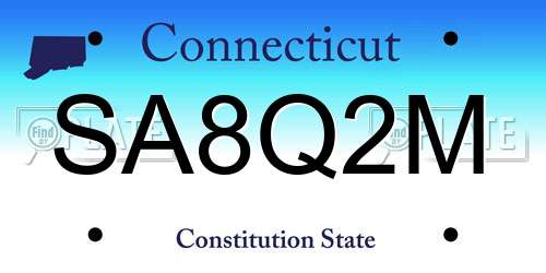 SA8Q2M Connecticut License Plate
