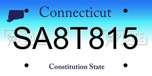 SA8T815 Connecticut License Plate