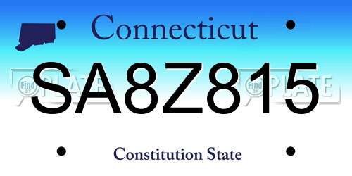 SA8Z815 Connecticut License Plate