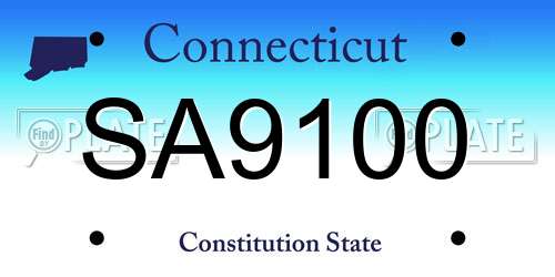 SA9100 Connecticut License Plate
