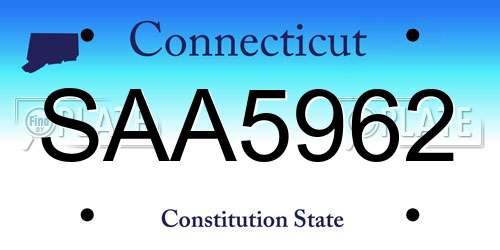 SAA5962 Connecticut License Plate