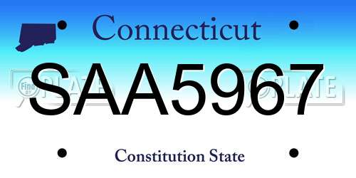 SAA5967 Connecticut License Plate