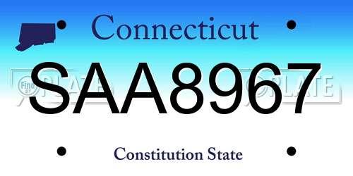 SAA8967 Connecticut License Plate