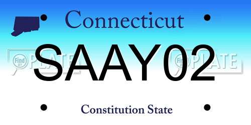 SAAY02 Connecticut License Plate