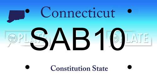 SAB10 Connecticut License Plate