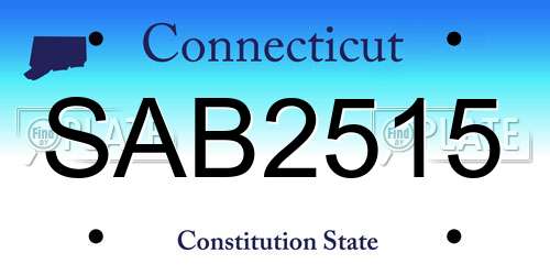SAB2515 Connecticut License Plate