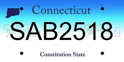 SAB2518 Connecticut License Plate